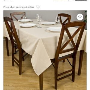 Bundle of 3 new Riegel beige table clothes.  52 by 120 inches.